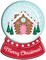 12" Metal Gingerbread Snow Globe Sign with Hanger for Christmas Wreaths, Crafts, and Decorations - Light Blue, Pink, Red, White, Green